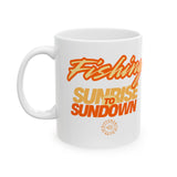Fishing Sunrise to Sundown Ceramic Mug, (11oz, 15oz)