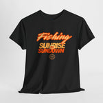 Fishing Sunrise to Sundown Heavy Cotton Tee